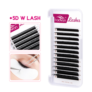Fadvan Y W hình dạng lông mi mở rộng 5D W Lash Crisscross Mink Lash cá nhân tự nhiên dễ dàng ghép cilios Clover fios W Lash - Product Image 3