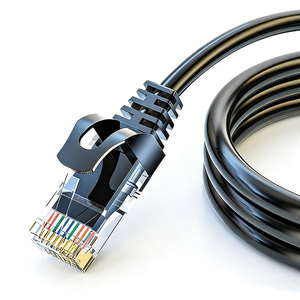 Black Cat6 UTP Round PVC Copper 24AWG 26AWG 28AWG 305m Indoor High Speed Network Ethernet <b>Cable</b> Factory Supply 0.5-100m - Product Image 1