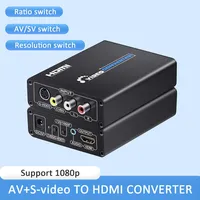 Convertisseur AV S-Video CVBS vers HDMI, adaptateur 3RCA vers HDMI, prend en charge le commutateur PAL/NTSC pour VHS/N64/PS2/WII vers HDTV, fabriqué en Chine