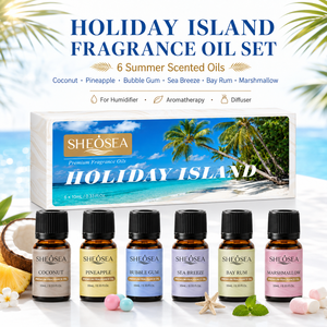 SHEOSEA Coffret de 6 Huiles Essentielles Tropicales pour Vacances, Parfums Noix de <span class=keywords><strong>Coco</strong></span>, Ananas, Brise Marine pour Diffuseur - Product Image 2