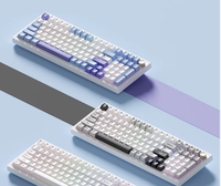 Fenglingdu F98 Teclado mecánico 98 Junta de diseño Intercambio en caliente Tres modos Inalámbrico BT 2,4g RGB Teclados para juegos Soporte Json Via