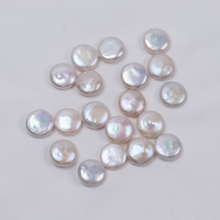 Perles de culture baroques plates rondes de 13-14 mm, perles baroques en forme de disque pour boucles d'oreilles, pendentifs, bricolage