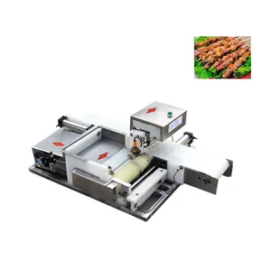 Máquina de espeto de carne de cetim, alta eficiência, 2000 pcs/h, máquina de espetador de carne para churrasco