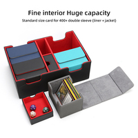 Torson 400 + Jeu de cartes à collectionner Flip Board Boîte de pont en cuir PU durable avec un design élégant pour un stockage sécurisé des cartes à jouer