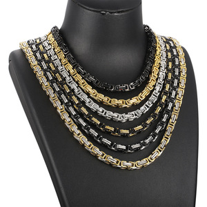 Hip-Hop Hochwertige Mode Wasserdichte Edelstahl Halskette Schmuck Großhandel Edelstahl Link Kette Halskette für Männer - Product Image 1
