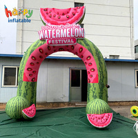 Arche gonflable en forme de pastèque pour festival, idéale pour les événements estivaux, la promotion et la publicité