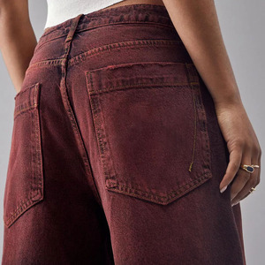 Nuovi <span class=keywords><strong>Jeans</strong></span> rossi da <span class=keywords><strong>uomo</strong></span> personalizzati pantaloni <span class=keywords><strong>Jeans</strong></span> elasticizzati in Denim elasticizzati dipinti BDG produttori di <span class=keywords><strong>Jeans</strong></span> larghi Jaya colorati bordeaux - Product Image 4