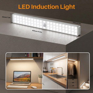 <b>LED</b> Under Cabinet <b>Light</b> Human <b>Motion</b> <b>Sensor</b> Rechargeable Dimmable Magnetic Design Counter Lamp for Kitchen Wardrobe Cupboard - Product Image 4
