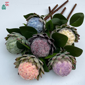 Artificial King Protea <b>Flowers</b> <b>Silk</b> <b>Flower</b> High Simulation Home Decor Photography Props Wedding Decoration - Product Image 1