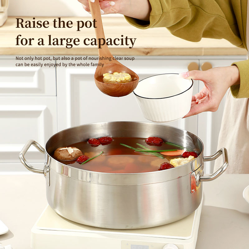 Durable Stainless Steel Kitchenware with Modern Design, Multifunctional Hotpot and Soup Pot, Food-grade Cooking Utensils · image 6