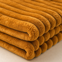 Tissu en polaire corail doux, chaud et épais, à rayures 3D en relief, pour la décoration intérieure et les vêtements de détente, vente en gros