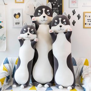 Customized 90cm Black Husky Dog Shaped Soft <strong>Large</strong> Toy Pillow Cute Plush <strong>Animal</strong> with PP Cotton Filling Mesh Lining for Birthdays - Product Image 1