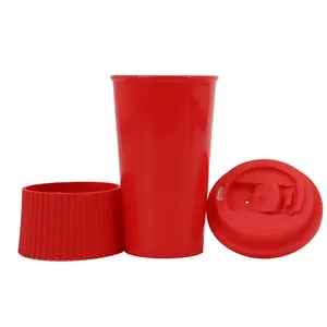 450ml Factory Outlet Coffee Shop Gift Plastic Coffee Cup Modern Style Plastic Coffee Cup With Lid Customizable LOGO