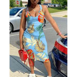 JYHS4 Vestido de mujer Vestido Chaleco <span class=keywords><strong>Falda</strong></span> <span class=keywords><strong>con</strong></span> tirantes 2022 Mujer Sexy Tie Dyed Long - Product Image 5