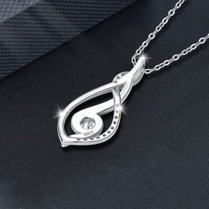 Romantic Women's 0.5ct Moissanite Pendant <strong>Necklace</strong> 925 Sterling Silver with for <strong>Pandora</strong> Twist From the Collection - Product Image 5