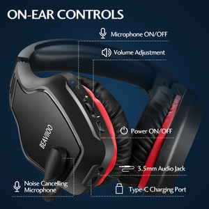BEAVIOO HW01 ชุดหูฟังสำหรับเล่นเกมไร้สายพร้อมไมโครโฟนตัดเสียงรบกวนแบบถอดได้, 2.4G + บลูทูธ 5.0, ดองเกิล USB-C สำหรับพีซี, PS5, เอกซ์บอกซ์ - Product Image 3