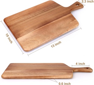 Planche à découper en bois d'acacia avec poignée, idéale pour le <span class=keywords><strong>fromage</strong></span>, la charcuterie, la viande, les légumes, le pain et les fruits - Product Image 3