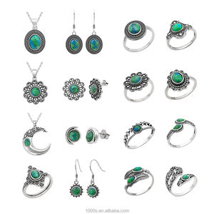 1000S diseño Popular ventas al por mayor Plata de Ley 925 con Turquesa mujeres conjuntos de joyería de moda para regalo de fiesta personalizado - Product Image 4