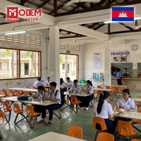Ensemble de mobilier de cantine intelligent MINYI BOW Cambodge : Table à manger et mobilier de restaurant pour l'école moderne