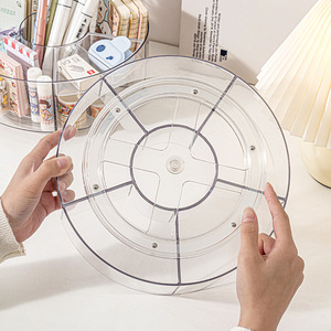 Rotatable Cosmetic <b>Storage</b> Box Transparent Glass Multifunction Makeup Organizer For <b>Dressing</b> <b>Table</b> Skincare Products - Product Image 4