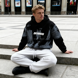 Sudaderas con Capucha para <span class=keywords><strong>Hombre</strong></span>, 100% Algodón, Estilo Urbano Unisex, Sudadera Corta Negra de Felpa Francesa de Alta Calidad Personalizada - Product Image 4