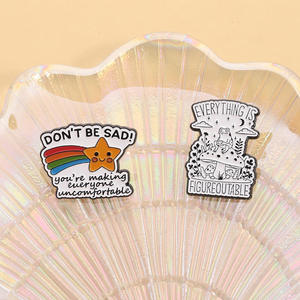 Broche Inspirador en Inglés con Diseños Nuevos, <span class=keywords><strong>Todo</strong></span> se Puede Curar, No Te Triste, Broche con Estrella Arcoíris, Broches Bonitos - Product Image 3