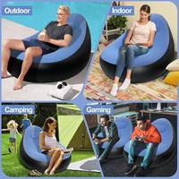 Fauteuil et canapé gonflables modernes en PVC floqué, pliables, imperméables et portables pour usage extérieur, hôtelier et en salon