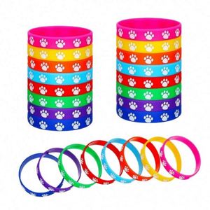 Pulsera de Silicona para Fiestas con Lindo Diseño de Huella de Pata de Mascota, Brazalete de Goma Personalizable con Diseño de Perro, Pulsera Promocional - Product Image 1