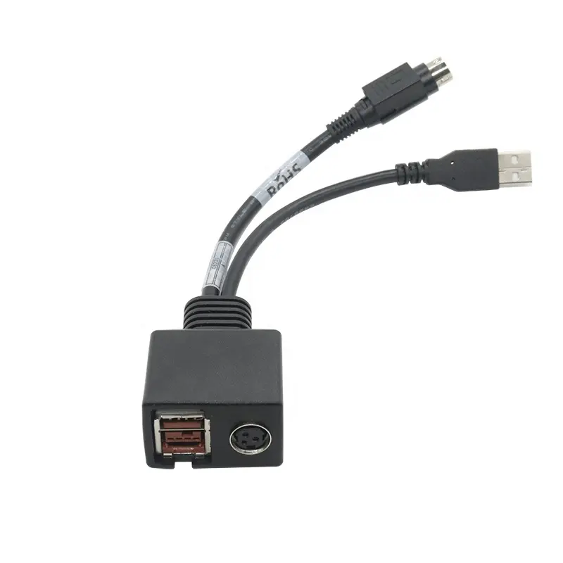 24V PoweredUSB Female+MINI 3Pin To USB AM+ Hosiden 3Pin Female Connector Converter Adapter Cable