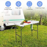 Table pliante robuste en plastique HDPE avec évier pour pique-nique en plein air