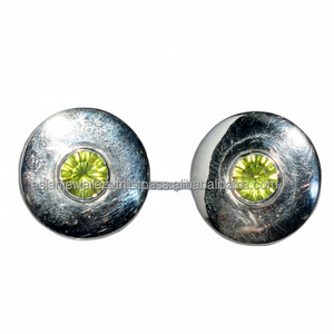 Boutons de manchette en argent Sterling 925 péridot avec pierres précieuses pour homme - Product Image 1