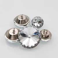 18/20/25/30MM Kancing Kaca Kristal untuk Jahit Sofa DIY Berlian Pelapis Kepala Tempat Tidur Kancing Sofa Aksesoris Dekorasi Rumah