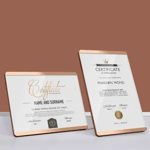 ADL placche di vetro di cristallo di metallo di alta qualità assegnano la visualizzazione del certificato d'onore del trofeo per i regali aziendali