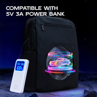 Tas Ransel Kipas Holografik LED Interaktif 170 Derajat Sudut Pandang, Dikontrol Aplikasi, OEM, Dapat Diganti, untuk Pameran Dagang Luar/Dalam Ruangan