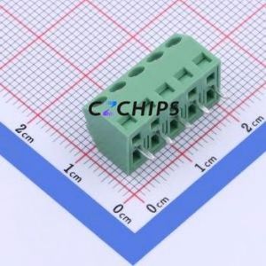 DB127S-3.81-5P-GN-S <b>Screw</b> Terminal <b>Block</b> P=3.81mm Connector ( Construction: 1x5P )( Pitch: 3.81mm )( Color: Green ) - Product Image 2