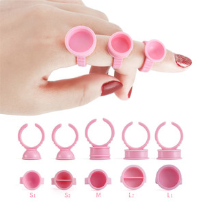 ถ้วยใส่หมึกแบบใช้แล้วทิ้ง สีชมพู ฟ้า ขาว 100 ชิ้น สำหรับไมโครเบลดดิ้ง สักลาย PMU - Product Image 1