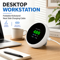 Moniteur de qualité de l'air intelligent Ggele 10-en-1 Wi-Fi pour intérieur avec détection des décibels et du bruit, moniteur IAQ contrôlé par application pour la maison