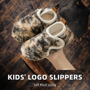 Chaussons en coton personnalisés HY avec logo pour enfants, chaussures pour bébés, hiver, intérieur, maison, chaudes, antidérapantes, semelles douces pour enfants - Product Image 2