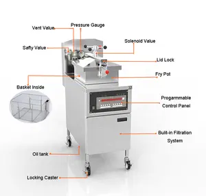 Chicken fryer machine/broasted chicken pressure fryer /chicken frying machine pressure fryer oil filter filtration KFC