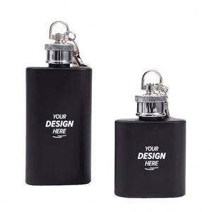 Mini Botella Portátil de Acero Inoxidable con Llavero y Logotipo Personalizado, 1oz y 2oz, para Alcohol, Whisky, Vino, con Logotipo Personalizado 2025 - Product Image 1