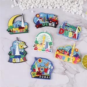 Fridge Magnet Sticker Manufacturers for Eco Friendly PVC Rubber Souvenirs Dubai Country Cities Fridge Magnet Customised