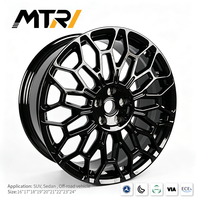 Jante en alliage MTRI Vector Grid Track Performance 20x9.5 Noir brillant avec motif nid d'abeille