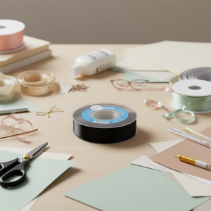 ริบบิ้นผ้าซาติน 2.0 ซม. 25 หลา สีดำ D-03 - Product Image 2