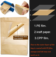Mini sacs à fermeture éclair en papier avec impression personnalisée kraft biscuit bonbon grain de café thé pochette debout zip-lock avec valve