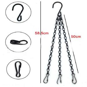 Hot Selling Durable Garden Supplies 3 Point Gardening Plant Flower Pot <strong>Basket</strong> <strong>Hanging</strong> <strong>Chain</strong> with Hooks - Product Image 2