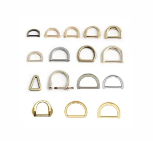 Nolvo World Multi Size 1/2" 3/4" Metal Brass D Ring Buckle Dog Pet D-Ring Heavy Duty Canvas Belt D Rings For Bags Hardware