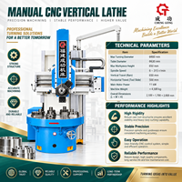 Fraiseuse verticale robuste pour pièces de grand diamètre, mandrin à quatre mors, commande manuelle, tour CNC manuel