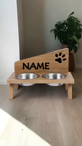 Support de gamelle en bois naturel de haute qualité pour chat/chiens, design moderne et écologique pour animaux de compagnie - Offre Spéciale - Product Image 2
