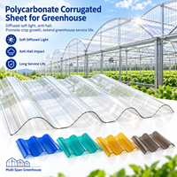 Tôle ondulée en polycarbonate pour abri agricole, double revêtement anti-UV, anti-jaunissement, panneau de toiture de serre