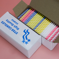 Lot de 288 bougies d'anniversaire en spirale colorées, de haute qualité, fines, pour gâteaux de fête, vente au détail, boulangeries et grands événements